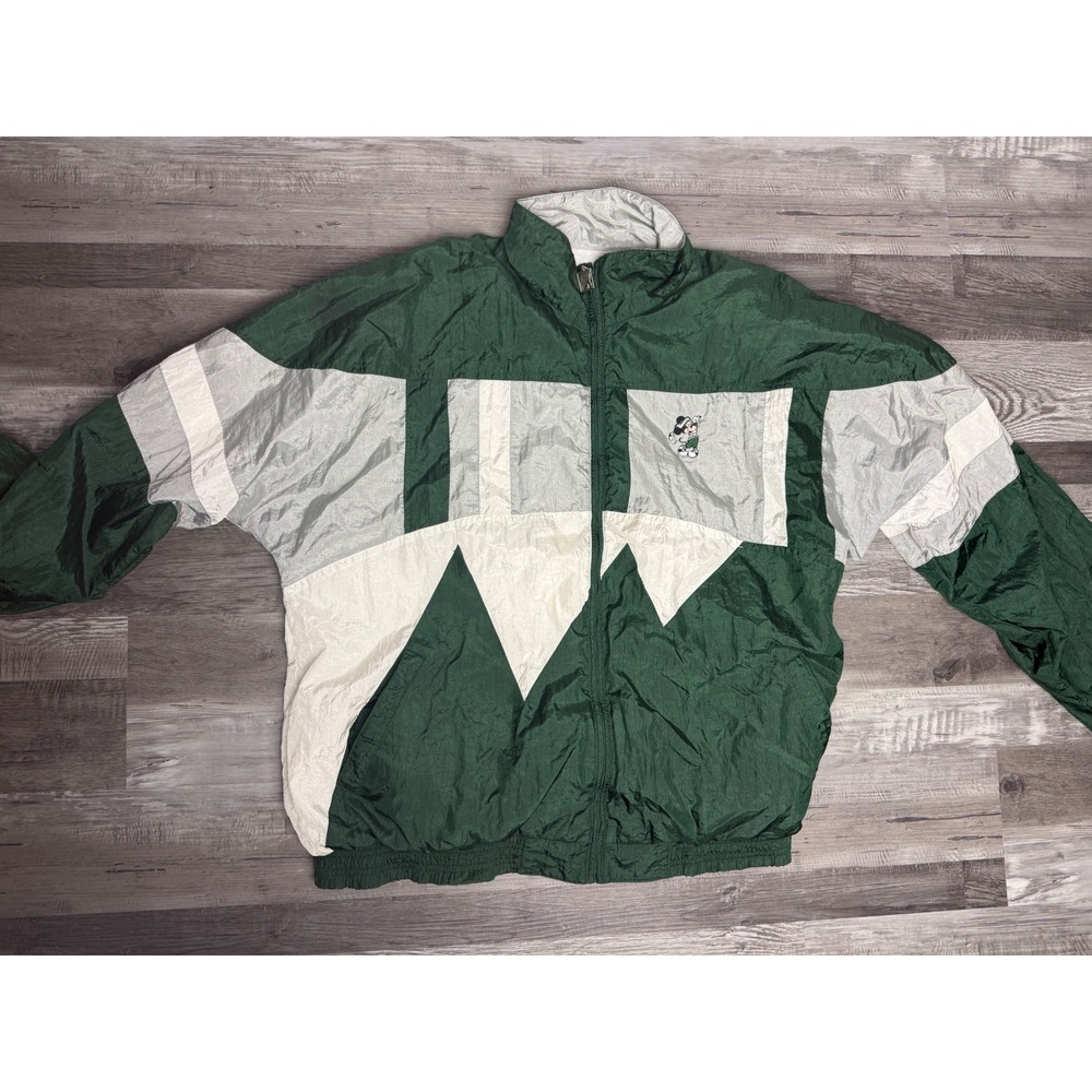 Vintage Disney Mickey Mouse Golf Windbreaker Jacket Green Colorblock Mens XL